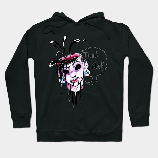 Think Black Graffiti Revamp Hoodie by shikicraig